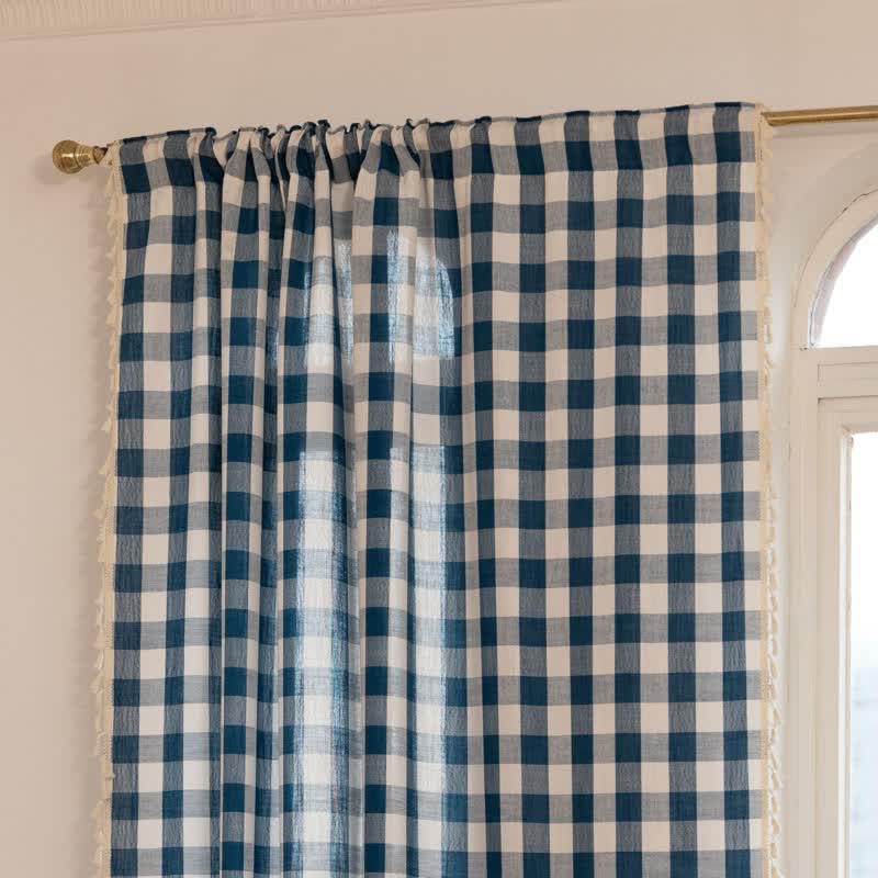 Tenda a griglia in stile rustico con nappe - image 22