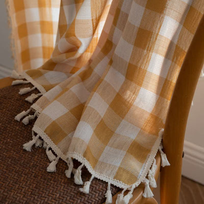 Tenda a griglia in stile rustico con nappe - image 17
