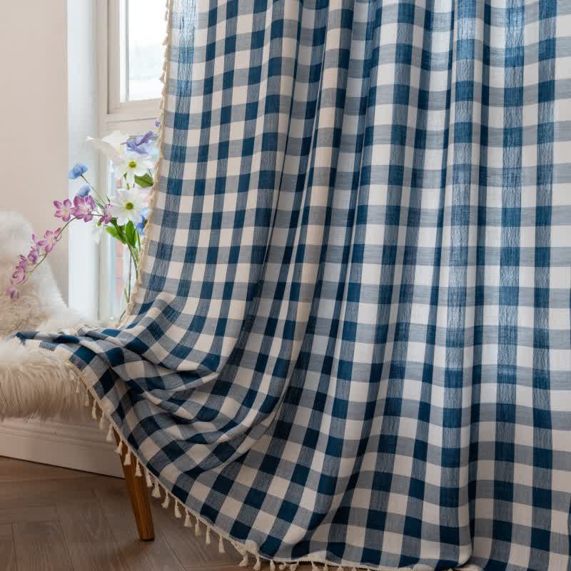 Tenda a griglia in stile rustico con nappe - image 20