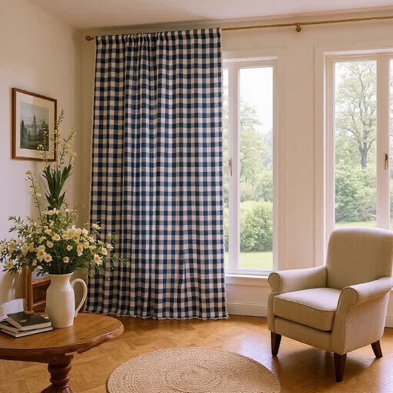 Tenda a griglia in stile rustico con nappe - image 19
