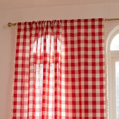 Tenda a griglia in stile rustico con nappe - image 28