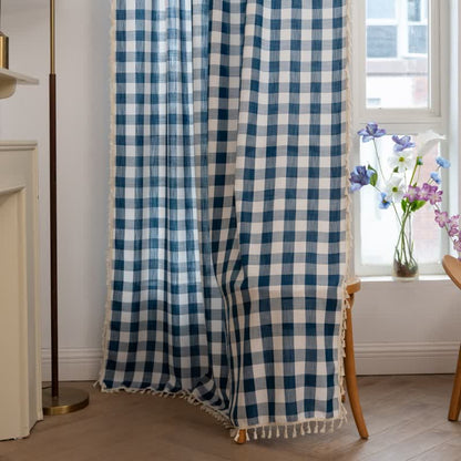 Tenda a griglia in stile rustico con nappe - image 21