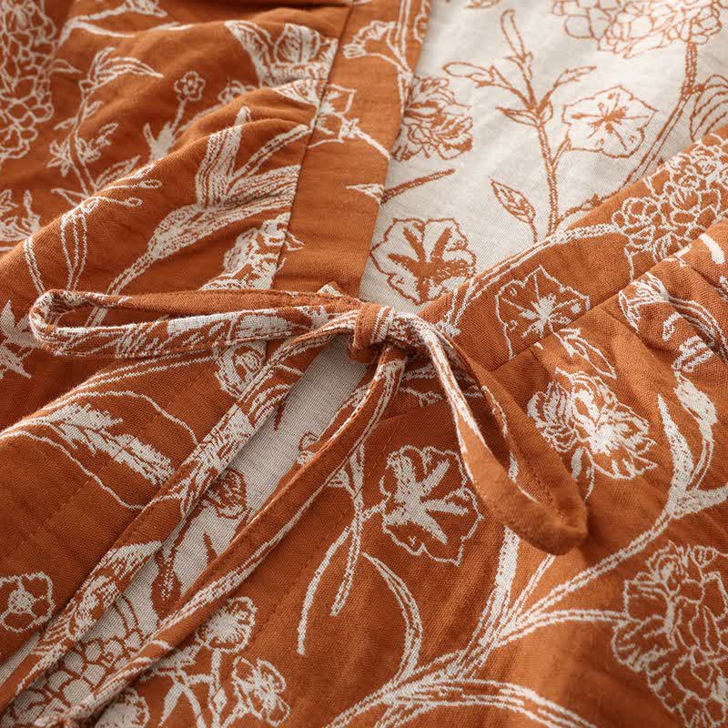 Set pigiama a 3 pezzi in puro cotone con fantasia floreale - image 5