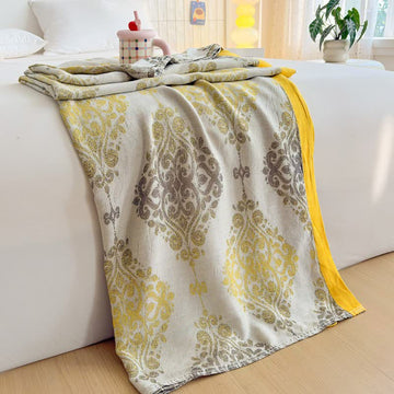 Coperta estiva in fibra di bambù con motivo vintage - 200cm x 230cm - image 0