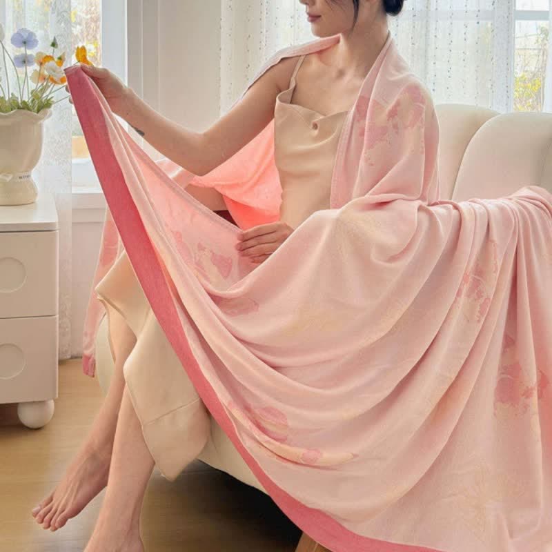 Coperta estiva artistica in fibra di bambù con motivo a farfalla - image 7