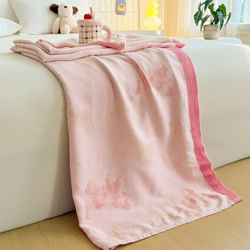 Coperta estiva artistica in fibra di bambù con motivo a farfalla - 200cm x 230cm - image 0