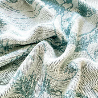 Coperta in fibra di bambù con motivo paesaggistico ad alberi - image 3