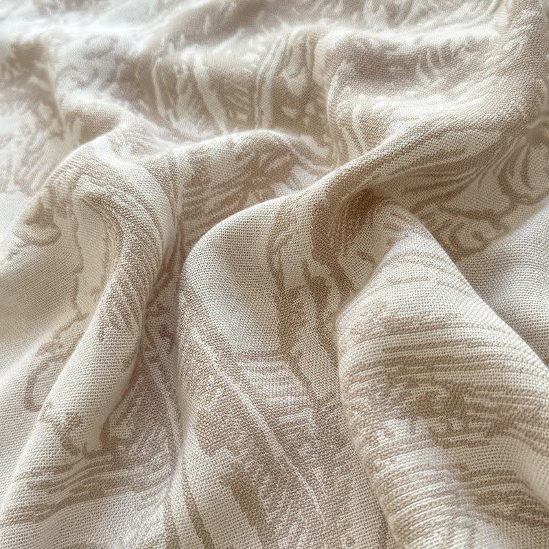 Coperta in fibra di bambù con motivo paesaggistico ad alberi - image 11