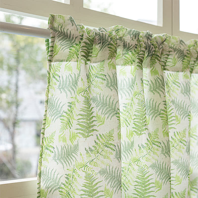 Tenda da cucina in stile scandinavo con motivo a felci - image 4