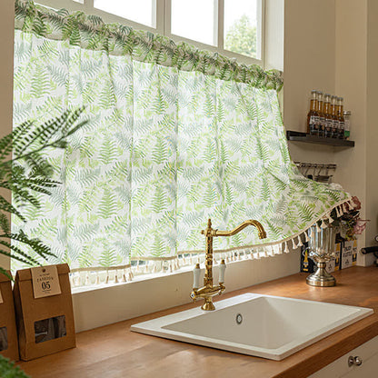 Tenda da cucina in stile scandinavo con motivo a felci - 132 x 244cm - image 0