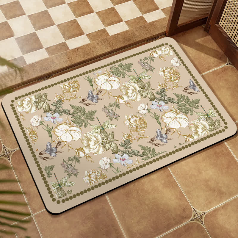 Tappetino da bagno ad asciugatura rapida con fango di diatomee e motivo floreale - Rettangolo - 60 x 90cm - image 4