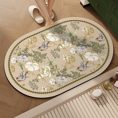 Tappetino da bagno ad asciugatura rapida con fango di diatomee e motivo floreale - Ellisse - 60 x 90cm - image 2