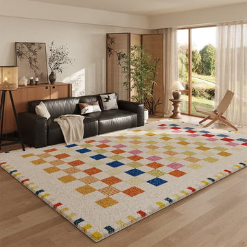 Tappeto morbido a scacchiera multicolore - 200cm×300cm - image 0