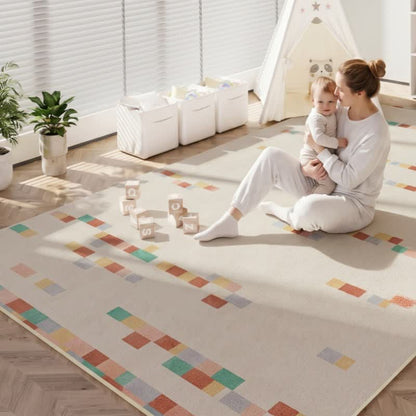 Tappeto per bambini con motivi geometrici pastello - image 1