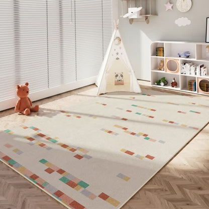 Tappeto per bambini con motivi geometrici pastello - image 3