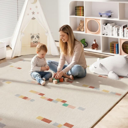 Tappeto per bambini con motivi geometrici pastello - image 2