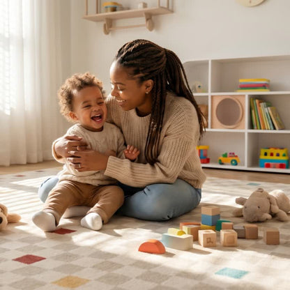 Tappeto per bambini a quadri neutri - image 3