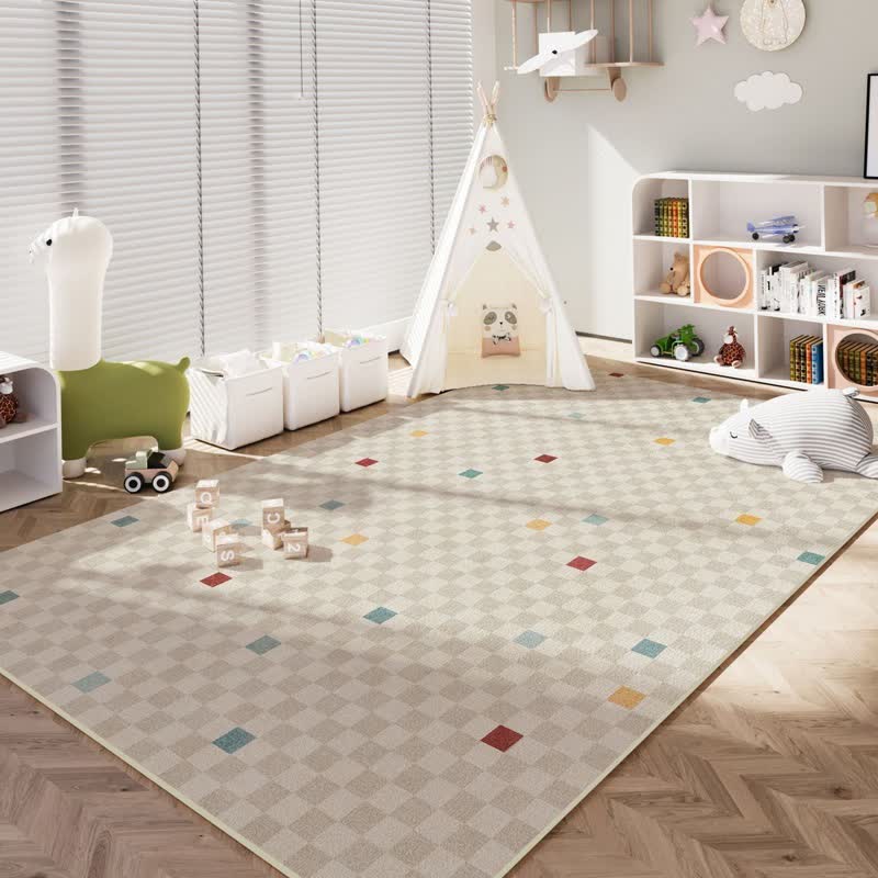 Tappeto per bambini a quadri neutri - 200cm×350cm - image 0
