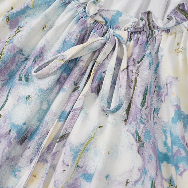 Set pigiama in cotone con stampa floreale ad acquerello - image 8