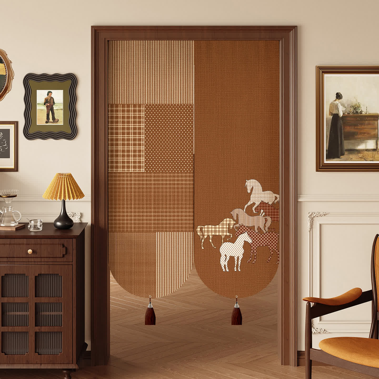 Tenda divisoria per porta in stile equestre vintage - 100cm*140cm - image 0