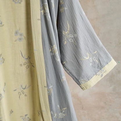 Elegante kimono in garza di cotone con stampa floreale. - image 5