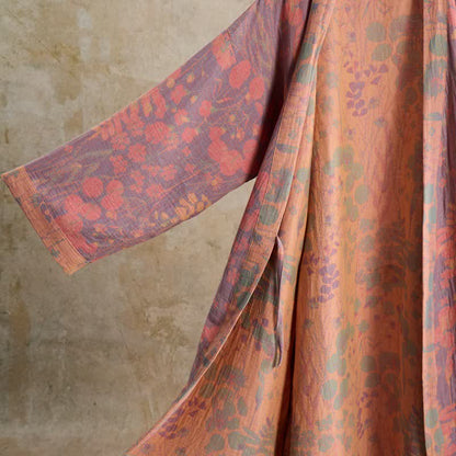 Kimono in garza di cotone con motivi botanici artistici - image 4