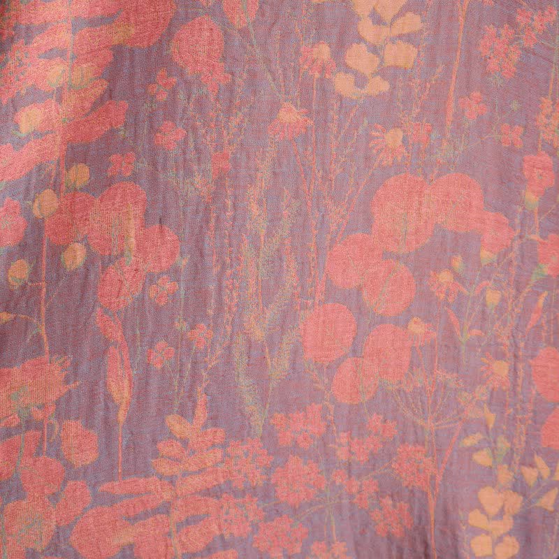 Kimono in garza di cotone con motivi botanici artistici - image 7