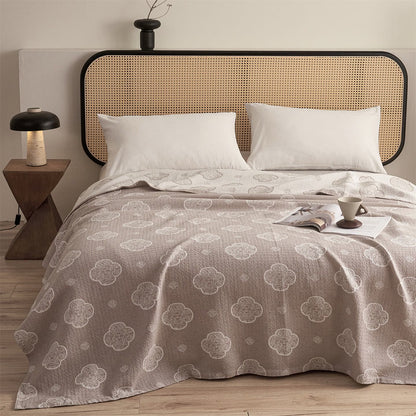 Trapunta a 3 strati in garza jacquard Ruyi Cloud orientale - Cammello - Matrimoniale - image 0