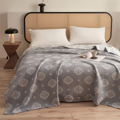 Trapunta a 3 strati in garza jacquard Ruyi Cloud orientale - Grigio - Matrimoniale - image 5