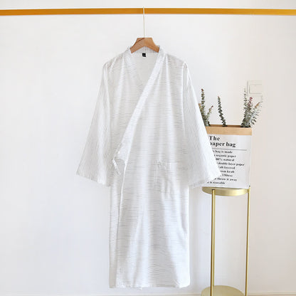 Kimono unisex in garza di cotone da casa - Bianco - XL - image 3