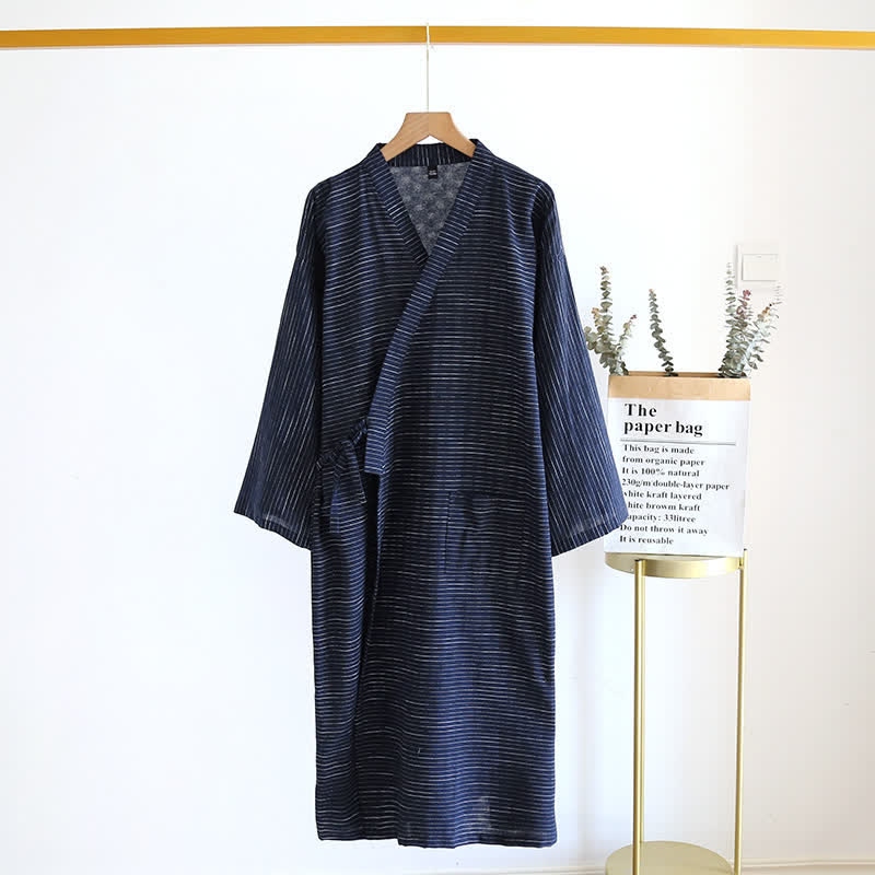 Kimono unisex in garza di cotone da casa - Marina - XL - image 11