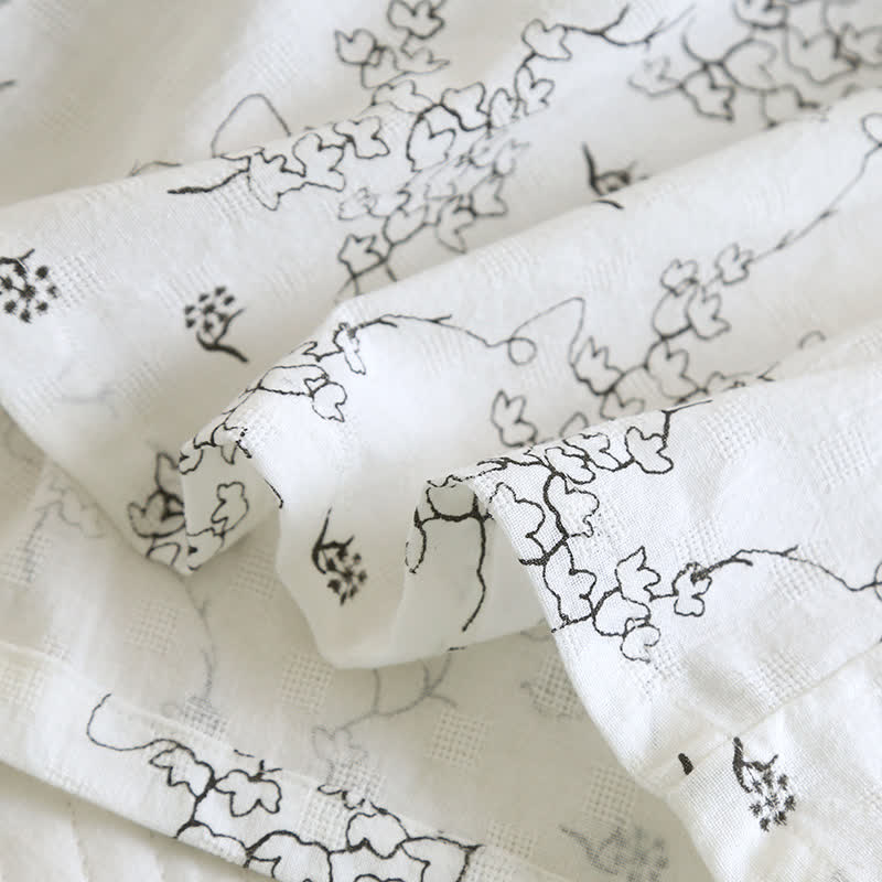 Kimono unisex in cotone con stampa floreale da casa - image 12