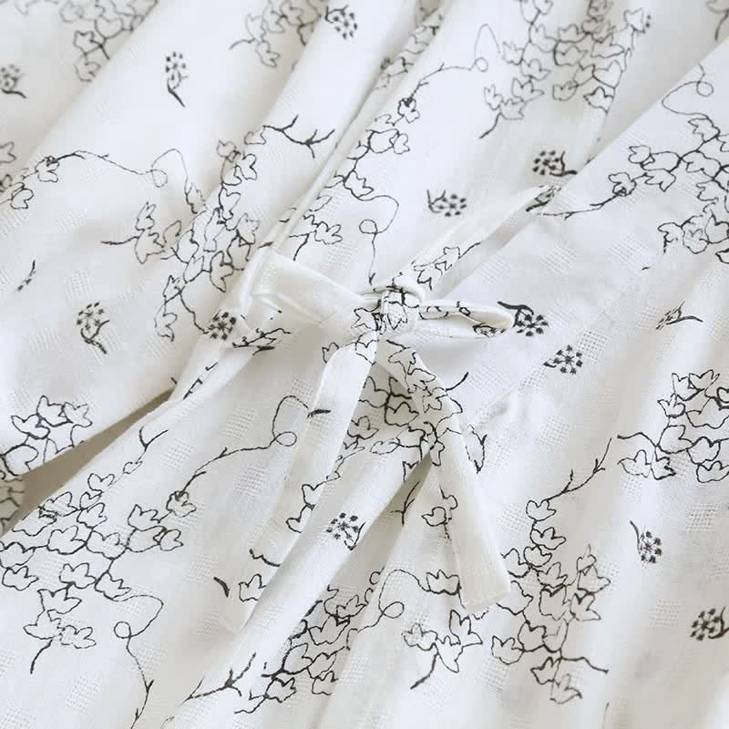 Kimono unisex in cotone con stampa floreale da casa - image 7