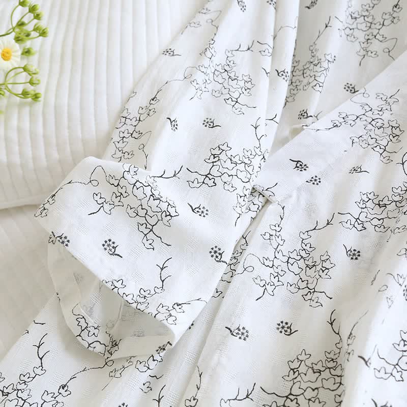 Kimono unisex in cotone con stampa floreale da casa - image 6