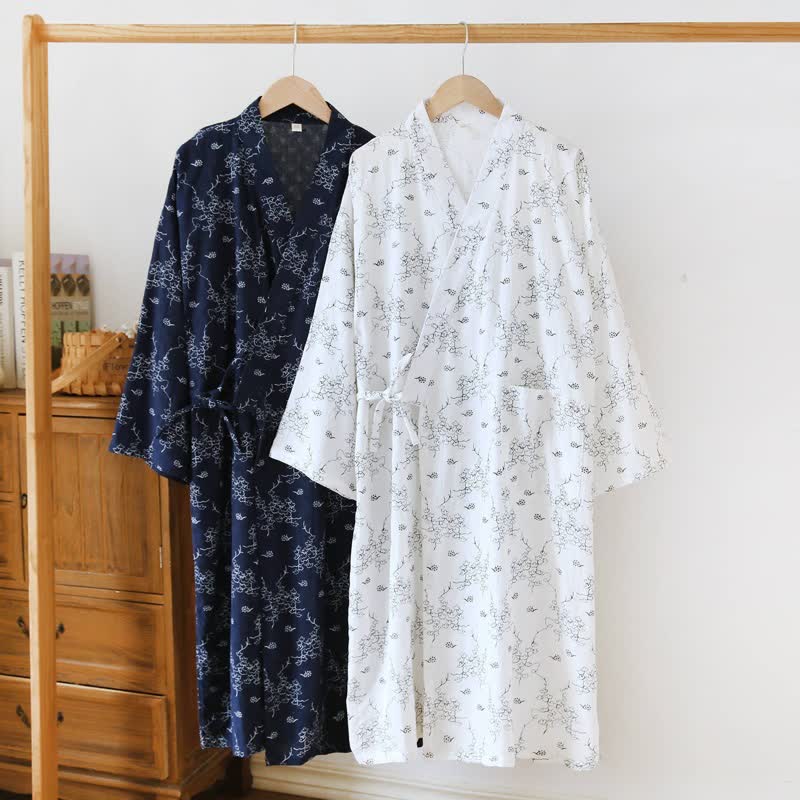 Kimono unisex in cotone con stampa floreale da casa - image 0