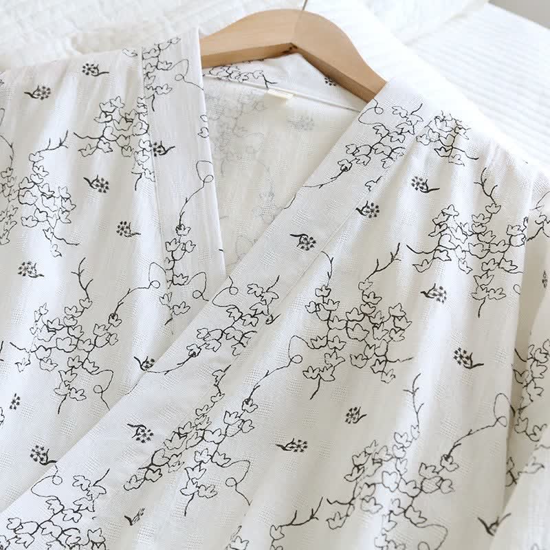 Kimono unisex in cotone con stampa floreale da casa - image 5
