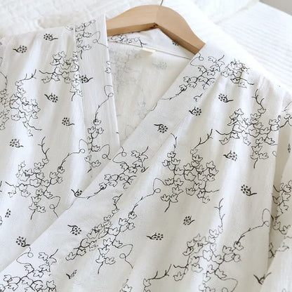 Kimono unisex in cotone con stampa floreale da casa - image 5