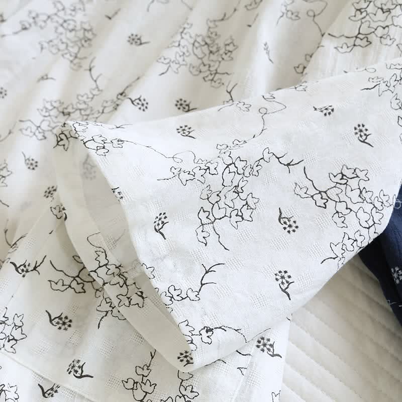 Kimono unisex in cotone con stampa floreale da casa - image 10