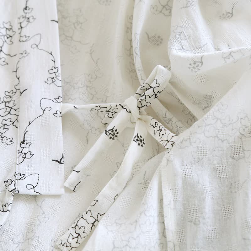 Kimono unisex in cotone con stampa floreale da casa - image 9