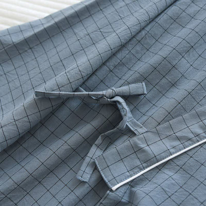 Pigiama kimono coordinato in cotone a righe per coppia - image 4