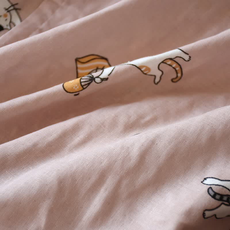 Kimono coordinati in cotone con motivo gatto per coppie - image 10