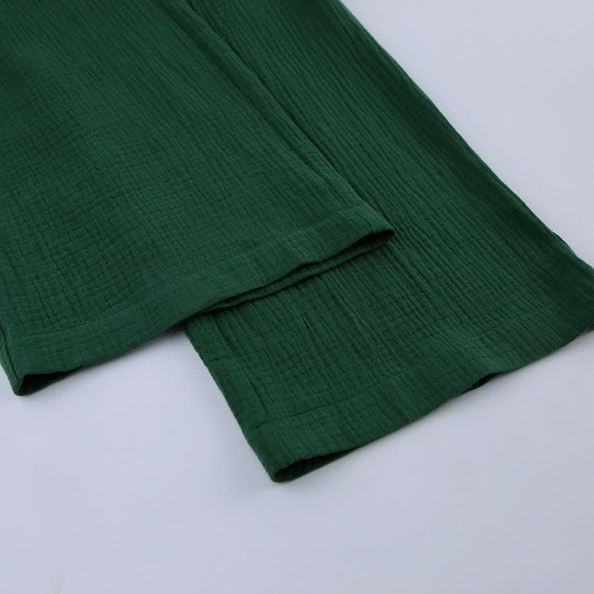 Kimono pigiama in garza di cotone a tinta unita - image 14