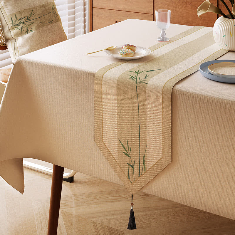 Elegante runner da tavola in bambù con effetto inchiostro. - Verde chiaro - 13" × 87" - image 0