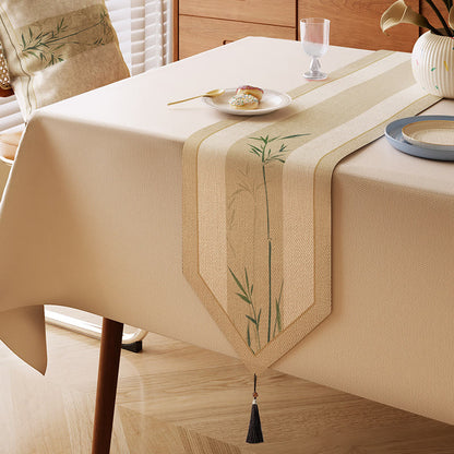 Elegante runner da tavola in bambù con effetto inchiostro. - Verde chiaro - 13" × 87" - image 0