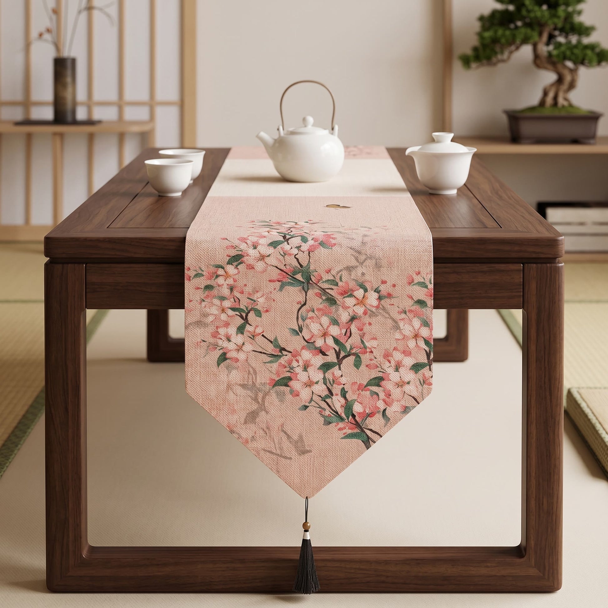 Tovaglia decorativa con motivo a fiori di melo ornamentale - image 1