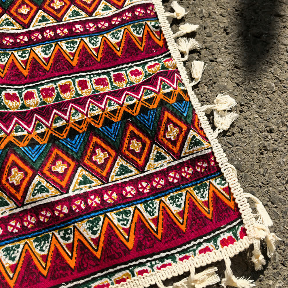 Coperta da picnic tribale in stile boho con nappe - image 4