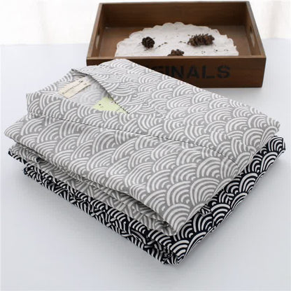 Completo da casa unisex Seigaiha con kimono in cotone. - image 2