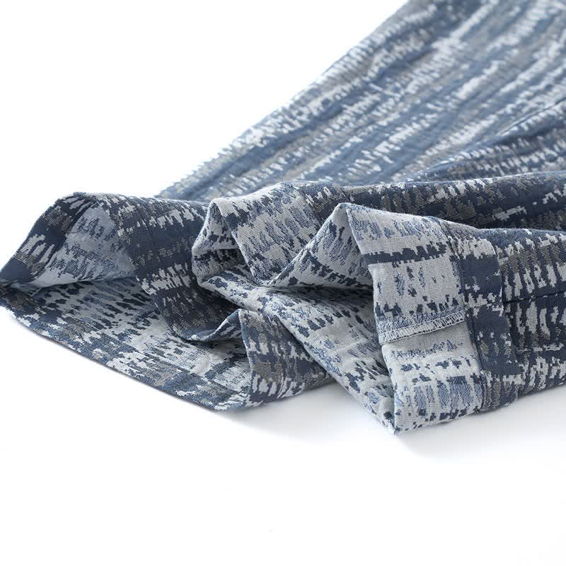 Set pigiama unisex in cotone blu con stampa artistica - image 4