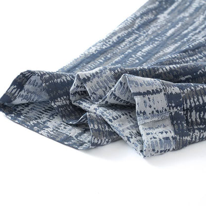 Set pigiama unisex in cotone blu con stampa artistica - image 4