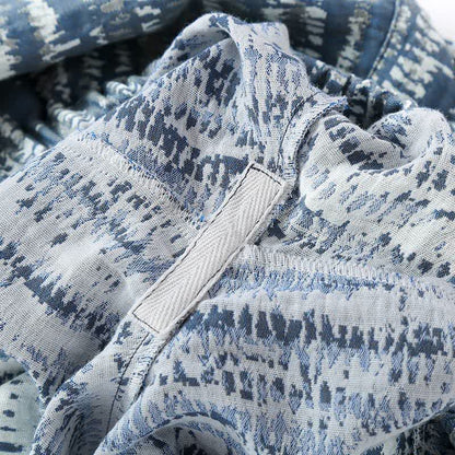 Set pigiama unisex in cotone blu con stampa artistica - image 6